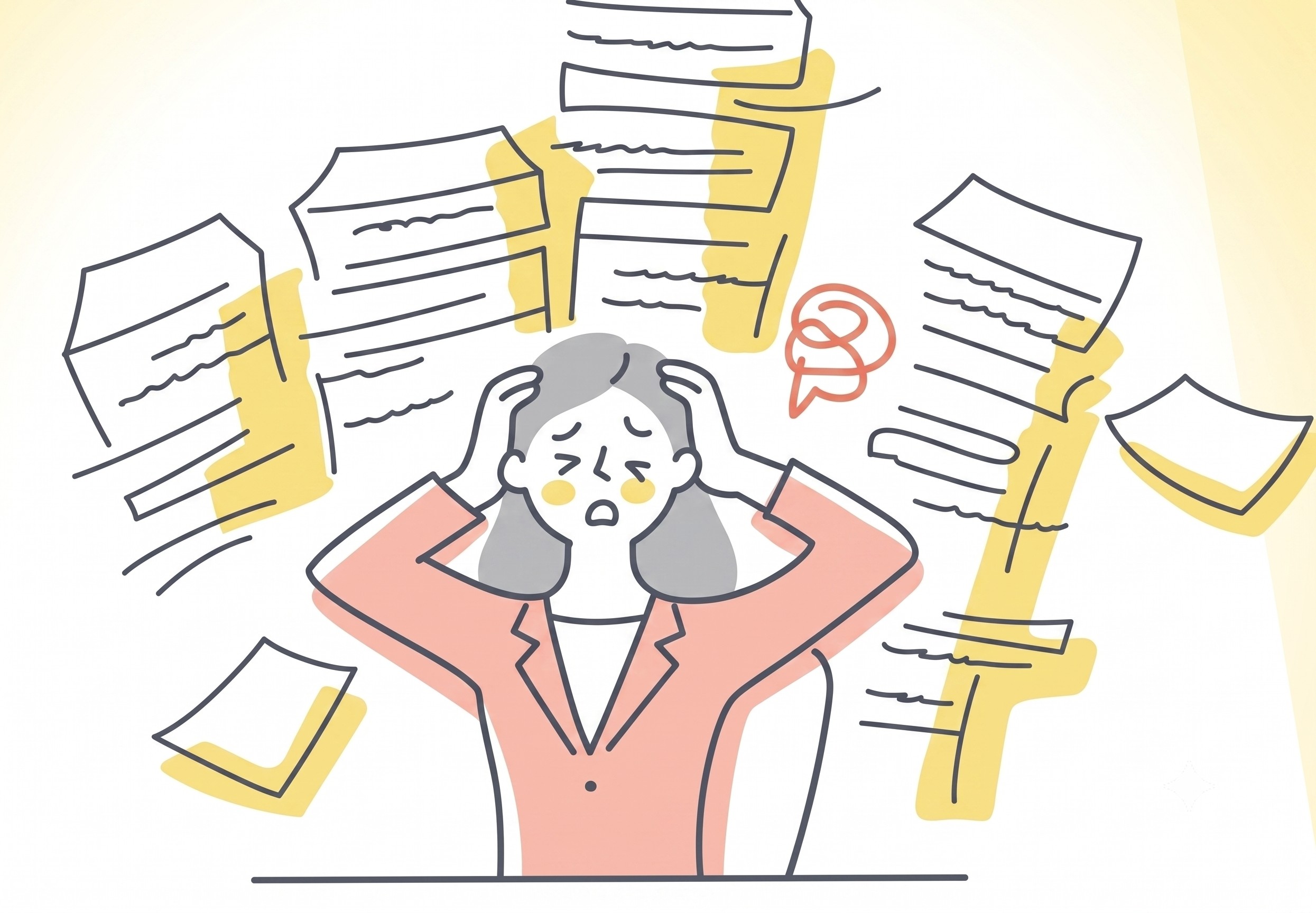 介護家庭での紙書類管理のイメージ